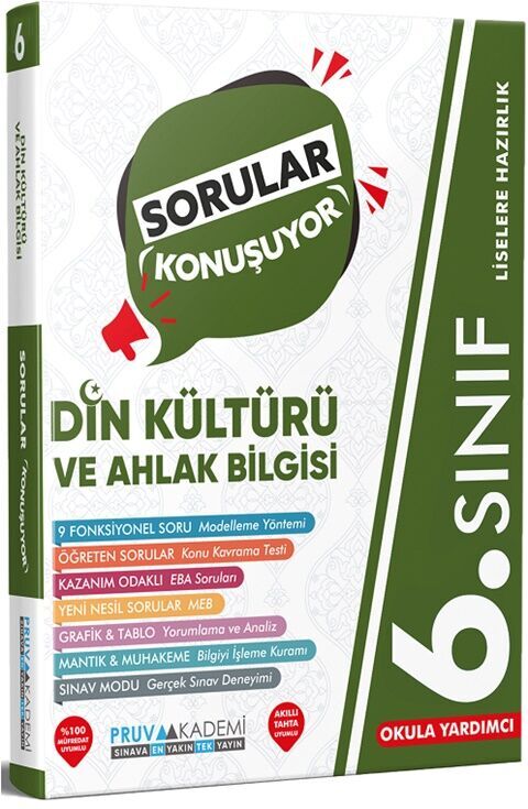 Pruva Akademi 6. Sınıf Din Kültürü ve Ahlak Bilgisi Sorular Konuşuyor Soru Bankası
