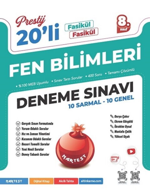 Nartest Yayınları 8. Sınıf Prestij Fen Bilimleri 20 Deneme