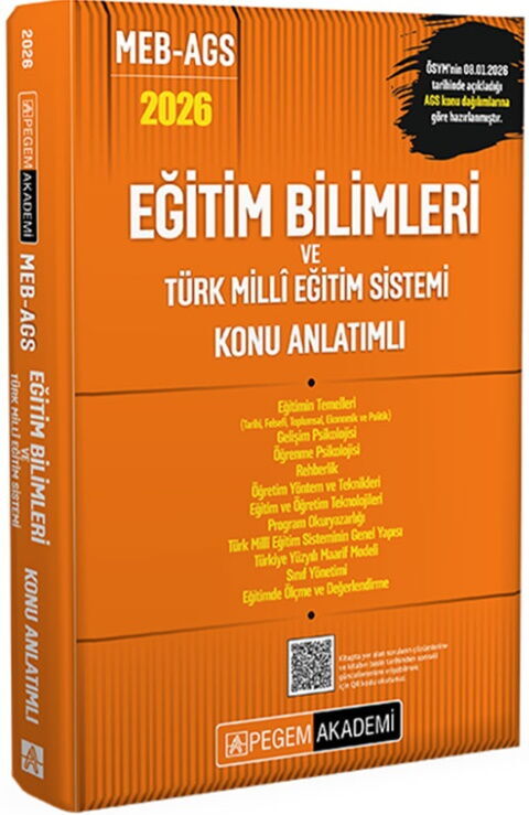 Pegem Akademi 2026 MEB AGS Eğitim Bilimleri Konu Anlatımlı