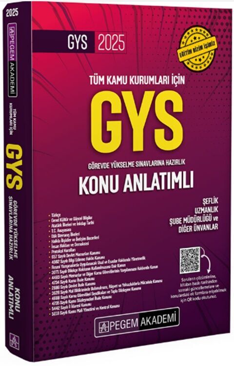 Pegem Yayınları 2025 Tüm Kamu Kurumları İçin Görevde Yükselme Sınavlarına Hazırlık Konu Anlatımlı