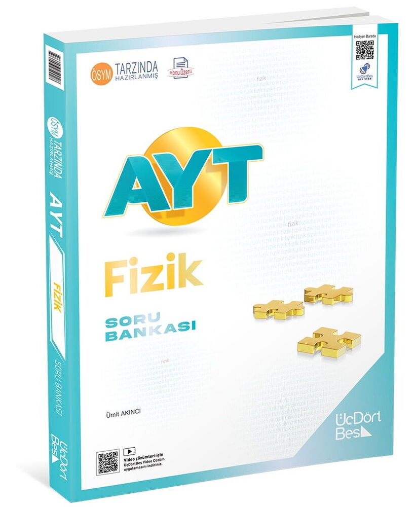 ÜçDörtBeş Yayınları AYT Fizik Soru Bankası