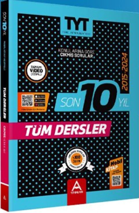 A Yayınları TYT Tüm Dersler Son 10 Yıl Çıkmış Sorular