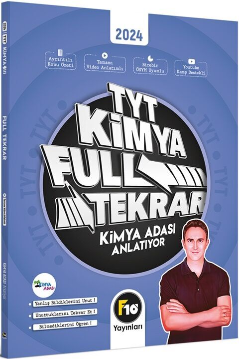 F10 Yayınları 2024 TYT Kimya Full Tekrar Video Ders Kitabı