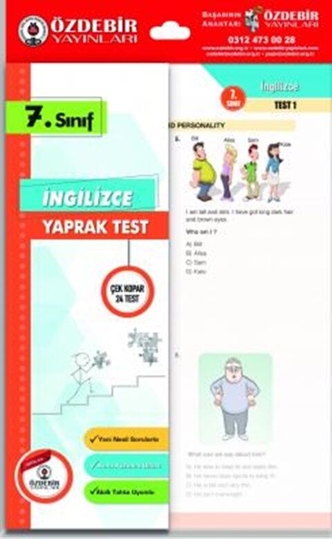 Özdebir Yayınları 7. Sınıf İngilizce Yaprak Test
