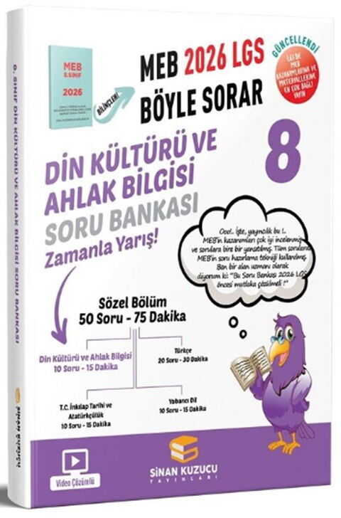 Sinan Kuzucu 2026 8. Sınıf LGS Din Kültürü ve Ahlak Bilgisi Soru Bankası