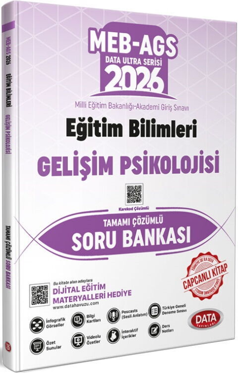 Data Yayınları 2026 MEB AGS Eğitim Bilimleri Gelişim Psikolojisi Çözümlü Soru Bankası