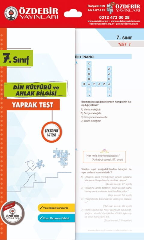 Özdebir Yayınları 7. Sınıf Din Kültürü ve Ahlak Bilgisi Yaprak Test
