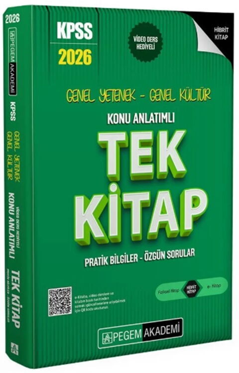 Pegem Yayınları 2026 KPSS Genel Yetenek Genel Kültür Konu Anlatımlı Tek Kitap