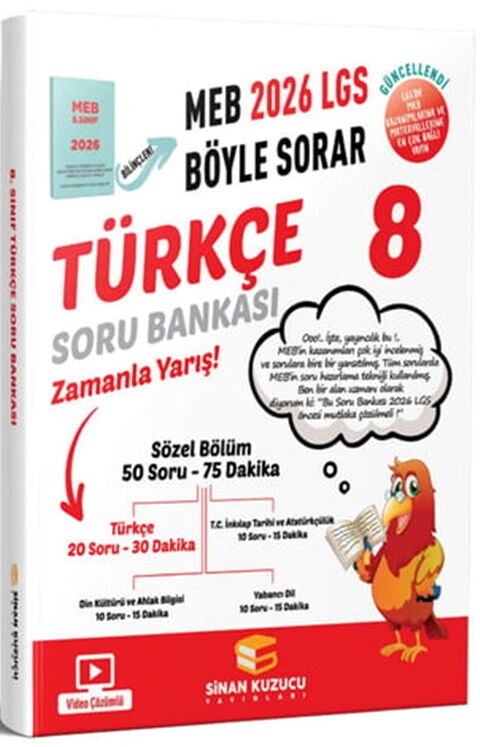 Sinan Kuzucu 2026 8. Sınıf Türkçe LGS MEB Böyle Sorar Soru Bankası