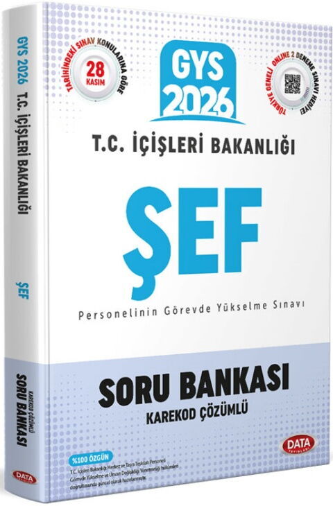 Data Yayınları 2026 GYS T.C. İçişleri Bakanlığı Şef Soru Bankası