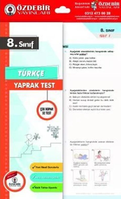 Özdebir Yayınları 8. Sınıf Türkçe Yaprak Test