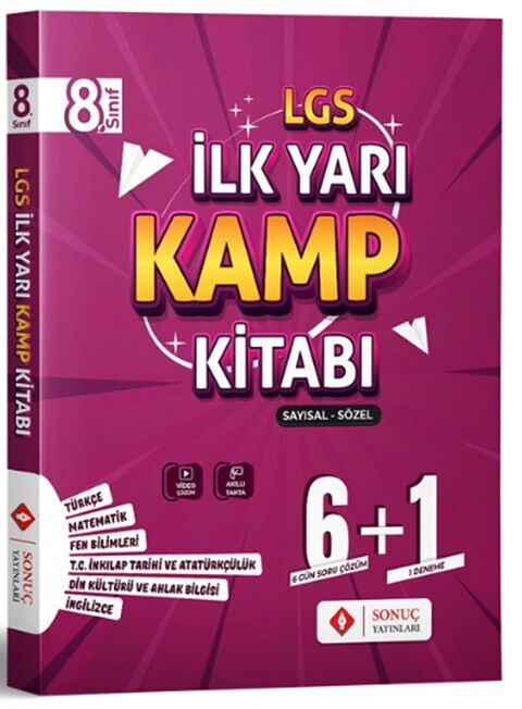 Sonuç Yayınları 8. Sınıf LGS Sayısal Sözel İlk Yarı Kamp Kitabı