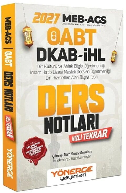 Yönerge Yayınları 2027 ÖABT MEB AGS DKAB Din Kültürü ve Ahlak Bilgisi Ders Notları