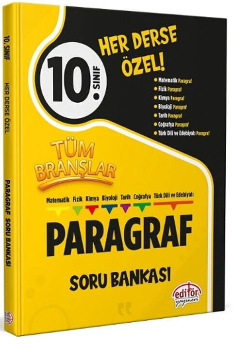 Editör Yayınları 10. Sınıf Paragraf Tüm Branşlar Soru Bankası