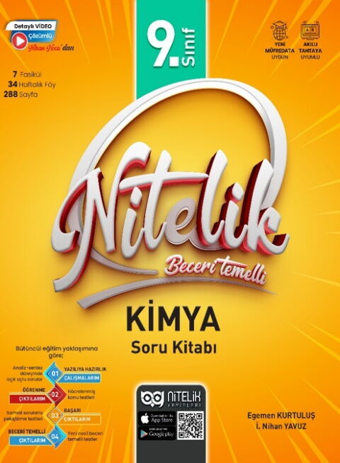 Nitelik Yayınları 9. Sınıf Kimya Beceri Temelli Soru Kitabı