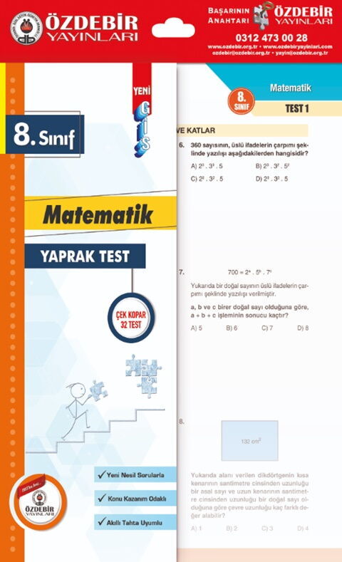 Özdebir Yayınları 8. Sınıf Matematik Yaprak Test