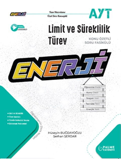 Palme Yayınları AYT Limit ve Süreklilik Enerji Konu Özetli Soru Fasikülleri