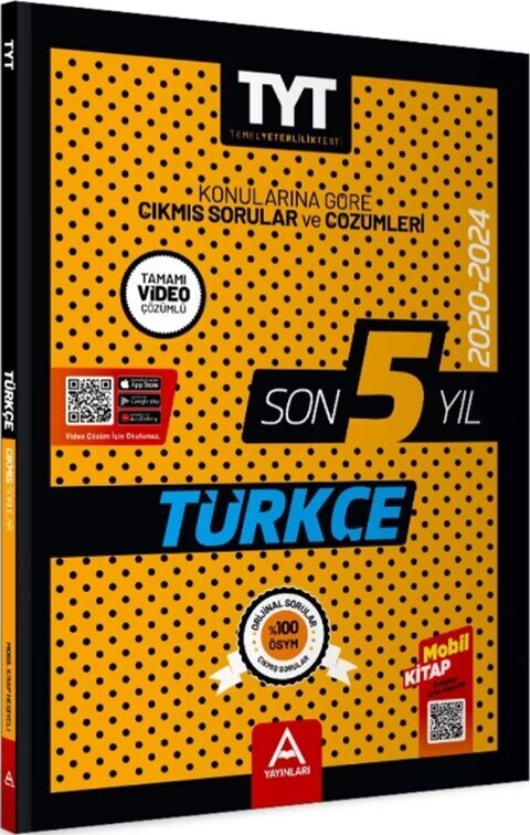 A Yayınları 2020 2024 TYT Türkçe Son 5 Yıl Çıkmış Sorular