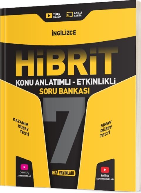 Hız Yayınları 7. Sınıf İngilizce HİBRİT Konu Anlatımlı Etkinlikli Soru Bankası