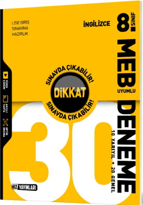 Hız Yayınları 8. Sınıf İngilizce 30 Deneme