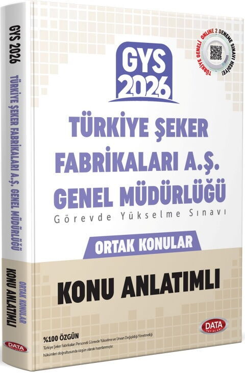 Data Yayınları 2026 Türkiye Şeker Fabrikaları A.Ş. Müdürlüğü GYS Ortak Konular Konu Anlatımlı