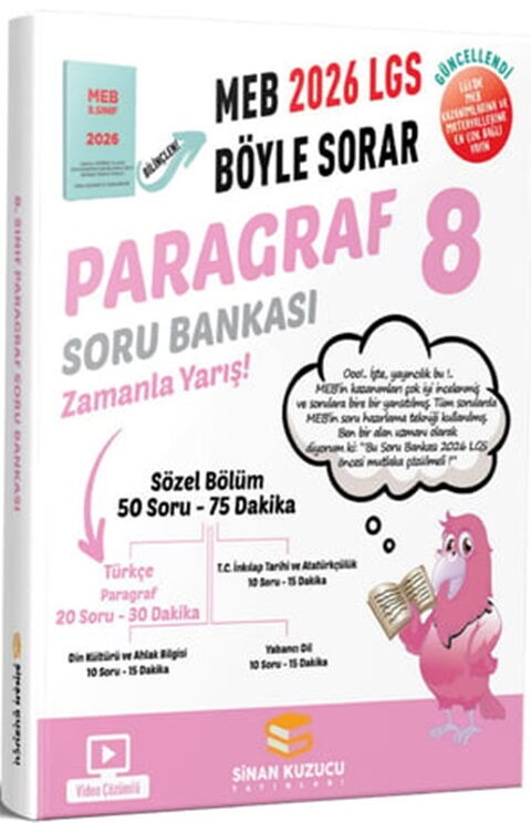 Sinan Kuzucu 2026 8. Sınıf LGS Paragraf MEB Böyle Sorar Soru Bankası