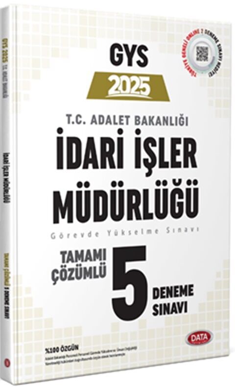 Data Yayınları 2025 Adalet Bakanlığı İdari İşler Müdürlüğü Tamamı Çözümlü 5 Deneme Sınavı