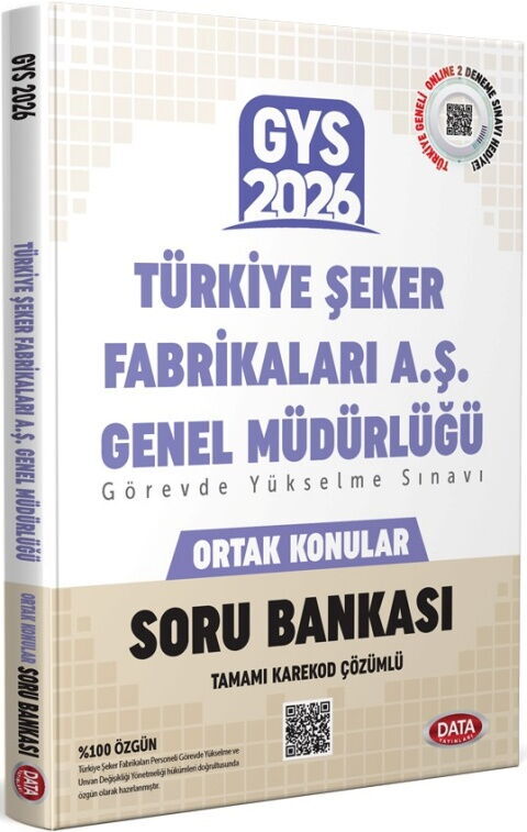 Data Yayınları 2026 Türkiye Şeker Fabrikaları A.Ş. Müdürlüğü GYS Ortak Konular Soru Bankası