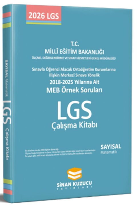 Sinan Kuzucu 8. Sınıf LGS Matematik MEB Örnek Soruları Çalışma Kitabı