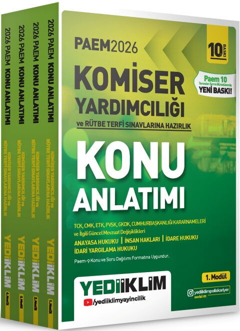 Yediiklim 2026 PAEM Komiser Yardımcılığı ve Rütbe Terfi Sınavlarına Hazırlık Konu Anlatımı Seti 4 Modül
