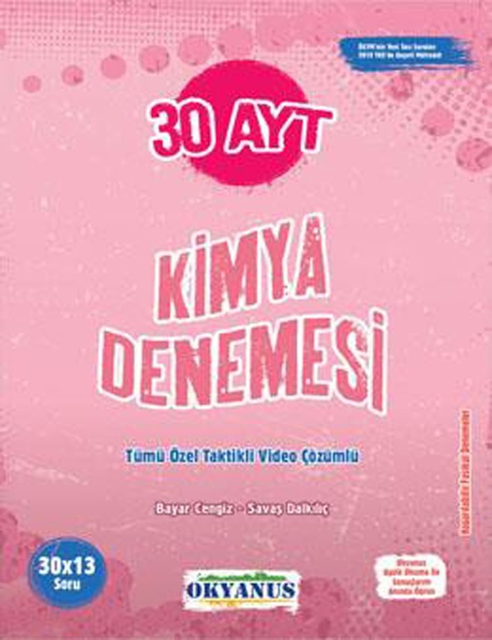 2024 Okyanus Yayınları AYT Kimya 30 Denemesi