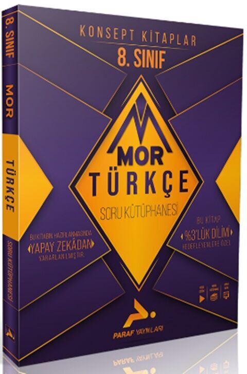 Paraf Yayınları 8. Sınıf LGS Türkçe Mor Soru Kütüphanesi