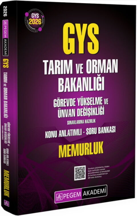 Pegem Akademi 2026 Tarım ve Orman Bakanlığı GYS Hazırlık Konu Anlatımlı Soru Bankası