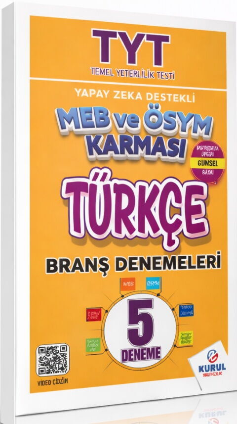 Kurul Yayıncılık TYT Türkçe Yapay Zeka Destekli MEB ve ÖSYM Karması 5 li Branş Denemeleri