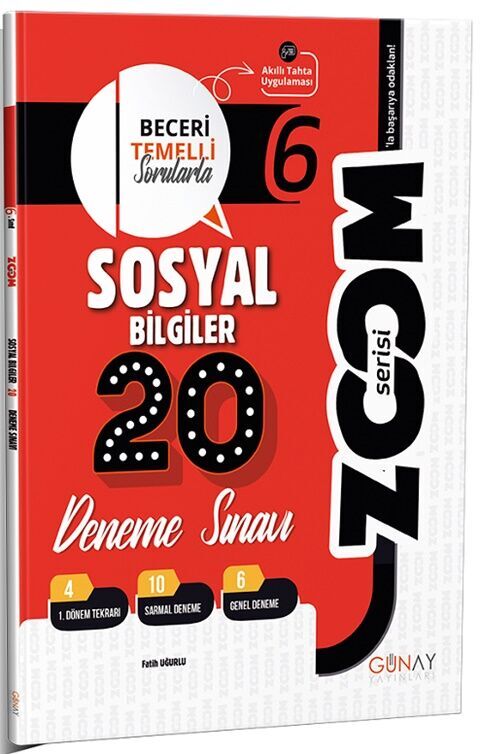 Günay Yayınları 6. Sınıf Sosyal Bilgiler Zoom 20 Deneme