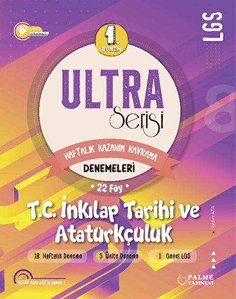 Palme Yayınları 8. Sınıf LGS T.C. İnkılap Tarihi ve Atatürkçülük 1. Dönem Ultra Serisi Denemeleri