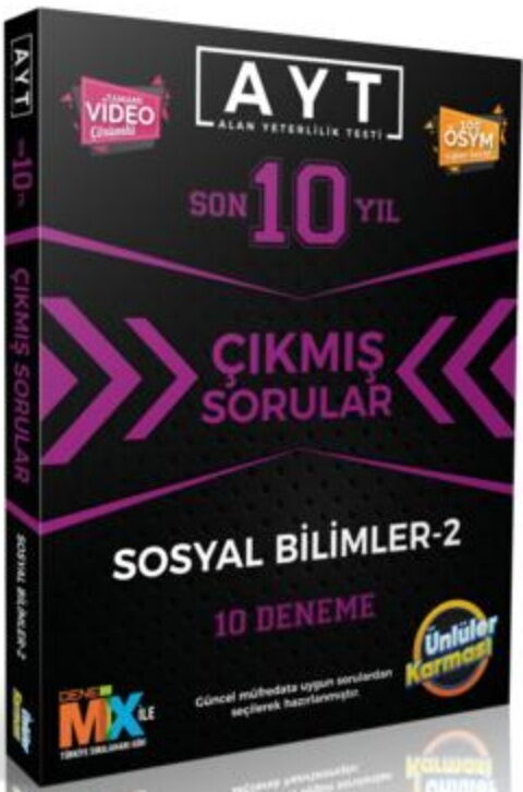 Ünlüler Karması AYT Sosyal Bilimler 2 Karması Tıpkı Basım 10 Deneme