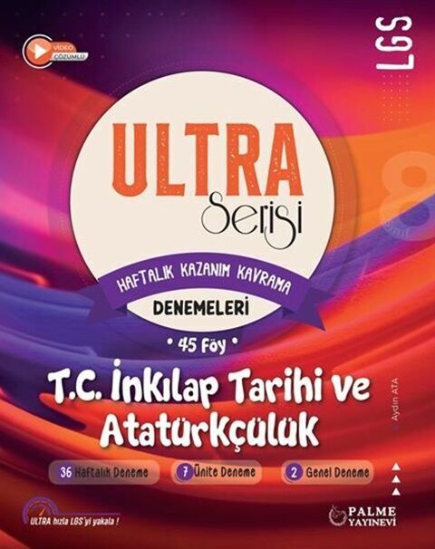 Palme Yayınları 8. Sınıf LGS T.C. İnkılap Tarihi ve Atatürkçülük Ultra Serisi Denemeleri