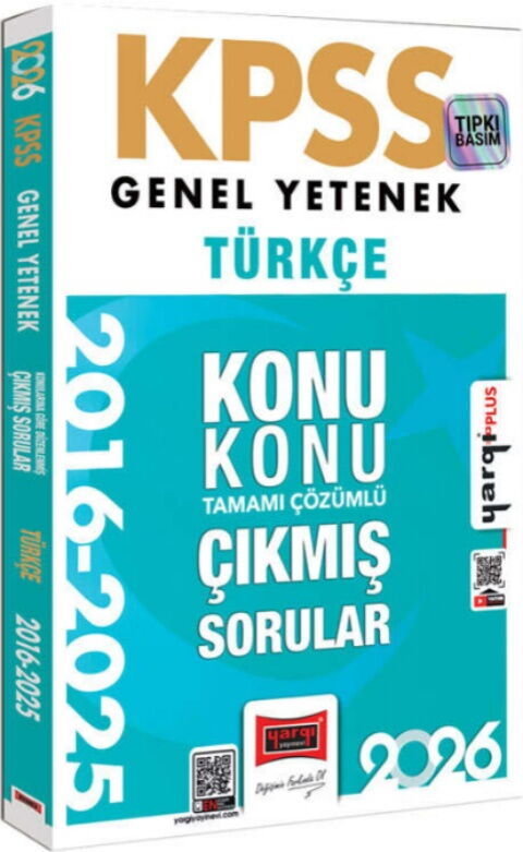 Yargı Yayınları 2026 KPSS Genel Yetenek Türkçe 2016 2026 Konu Konu Tamamı Çözümlü Çıkmış Sorular