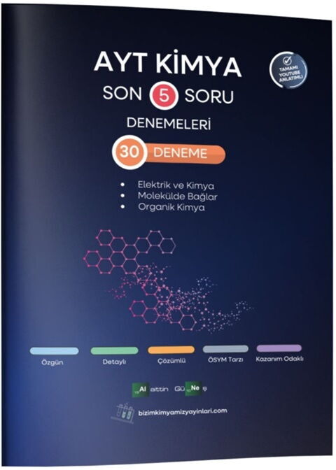 Alaittin Güneş AYT Kimya Son 5 Soru Denemeleri 30 Deneme