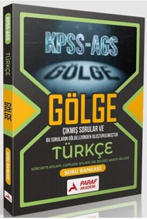 Paraf Yayınları KPSS MEB AGS Türkçe Gölge Soru Bankası