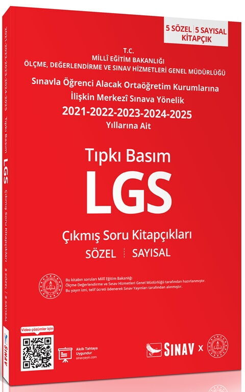 Sınav Yayınları 8. Sınıf LGS Tıpkı Basım Son 5 Yıl Çıkmış Soru Kitapçıkları