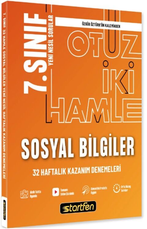 Startfen Yayınları 7. Sınıf Sosyal Bilgiler 32 Hamle Kazanım Denemeleri