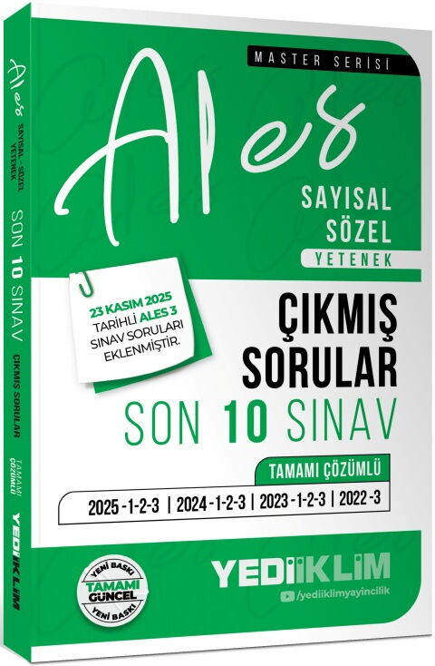 Yediiklim 2026 ALES Sayısal Sözel Yetenek Tamamı Çözümlü Son 10 Sınav Çıkmış Sorular