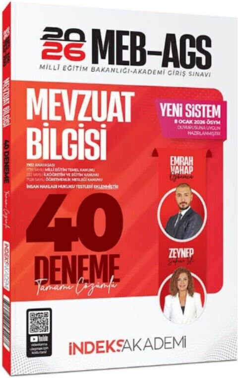 İndeks Akademi 2026 MEB AGS Mevzuat Bilgisi 40 Deneme