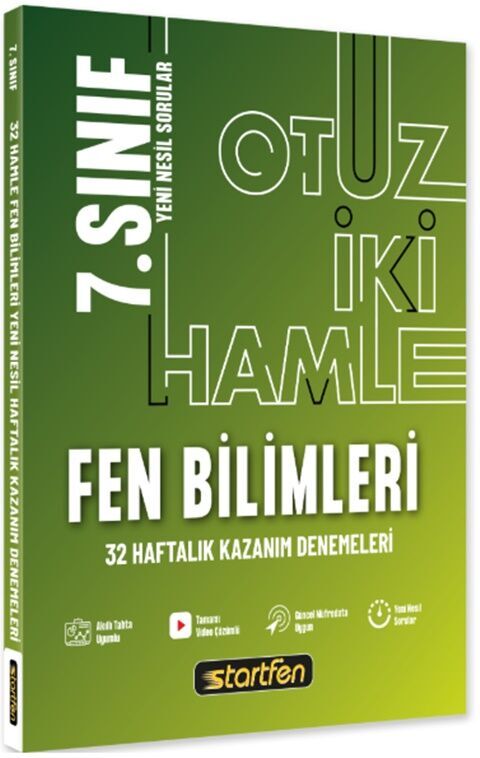 Startfen Yayınları 7. Sınıf Fen Bilimleri 32 Hamle Kazanım Denemeleri