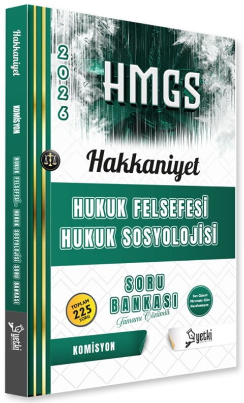 Yetki Yayınları 2026 HMGS Hukuk Felsefesi Hukuk Sosyolojisi Hakkaniyet Soru Bankası