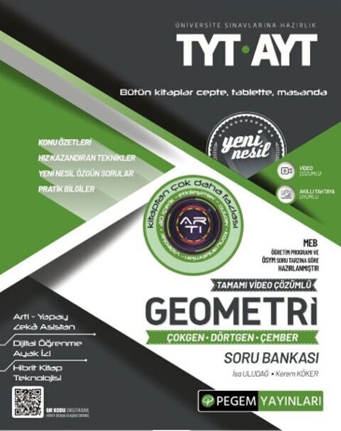 Pegem Yayınları TYT AYT Geometri Çokgen Dörtgen Çember Tamamı Çözümlü Soru Bankası