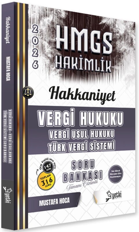 Yetki Yayınları 2026 HMGS Vergi Hukuku Vergi Usul Hukuku Hakkaniyet Soru Bankası