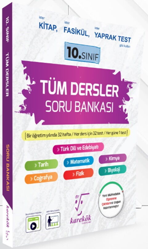 Karekök Yayınları 10. Sınıf Tüm Dersler Soru Bankası